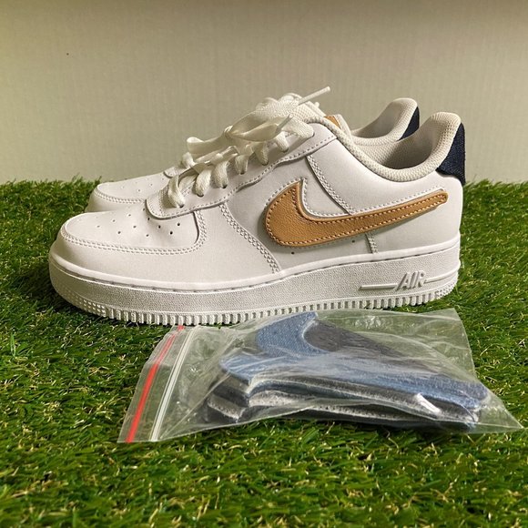 Nike Air Force 1 Low White 3D Removable Denim Swoosh CT2263-100 Mens 10 NEW main image 8